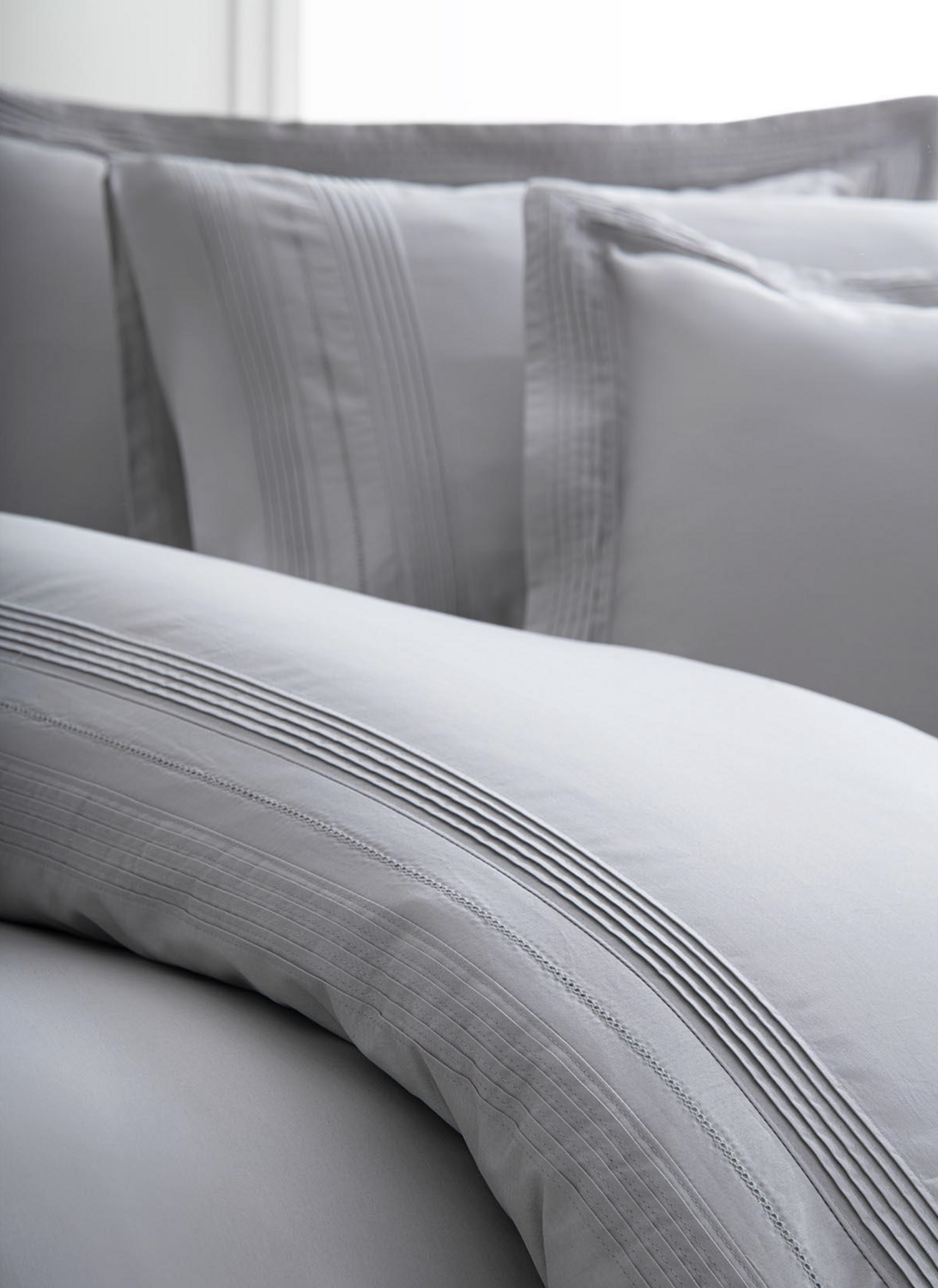 Ecocotton Rana Two Person Duvet Cover 100% Organic Cotton 300 TC Satin Gray 200x220 Cm