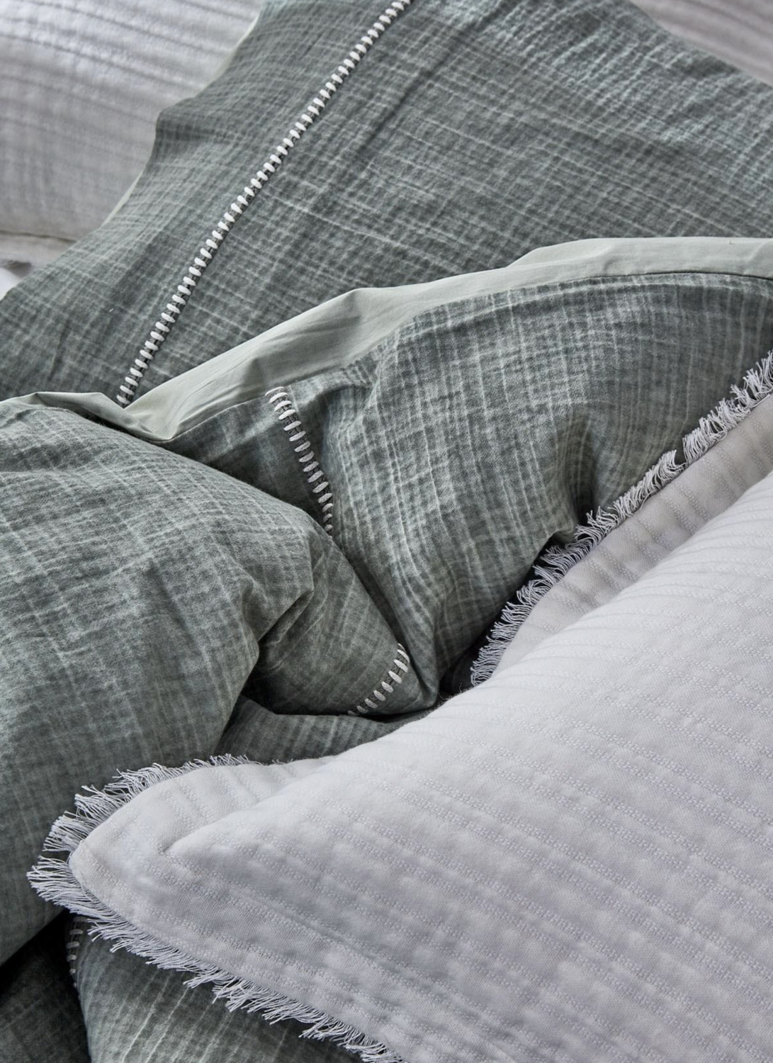 Ecocotton Armina Two Person Bedspread Set 100% Organic Cotton Muslin Filled Cream 240X260 Cm