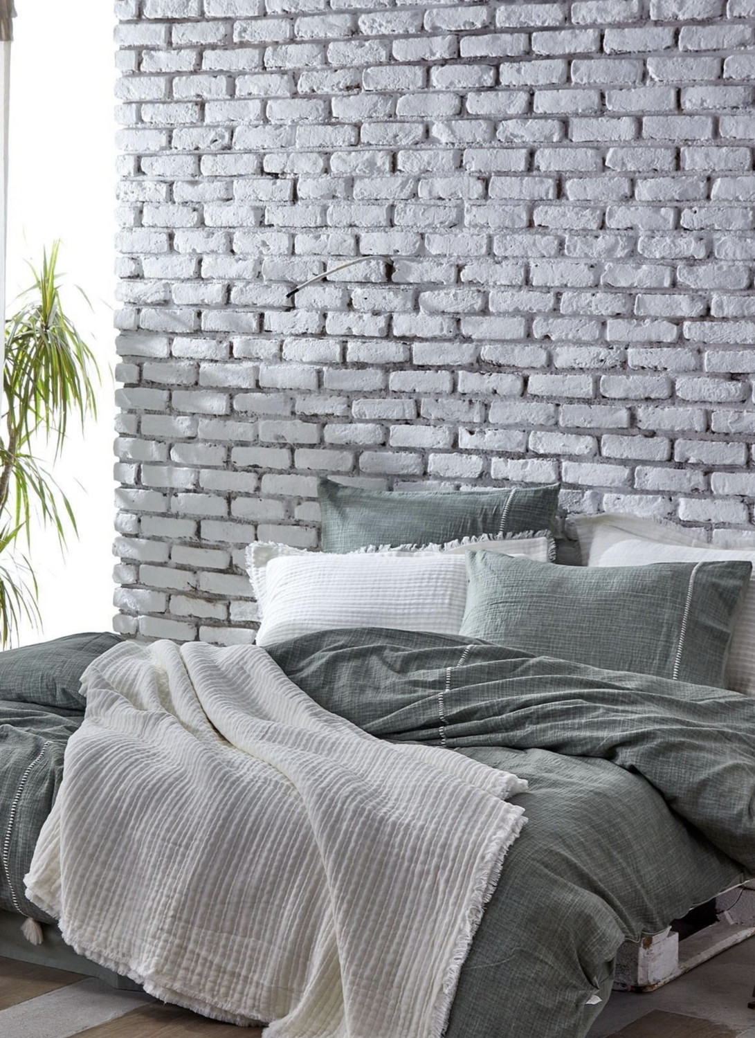 Ecocotton Armina Two Person Bedspread Set 100% Organic Cotton Muslin Filled Cream 240X260 Cm