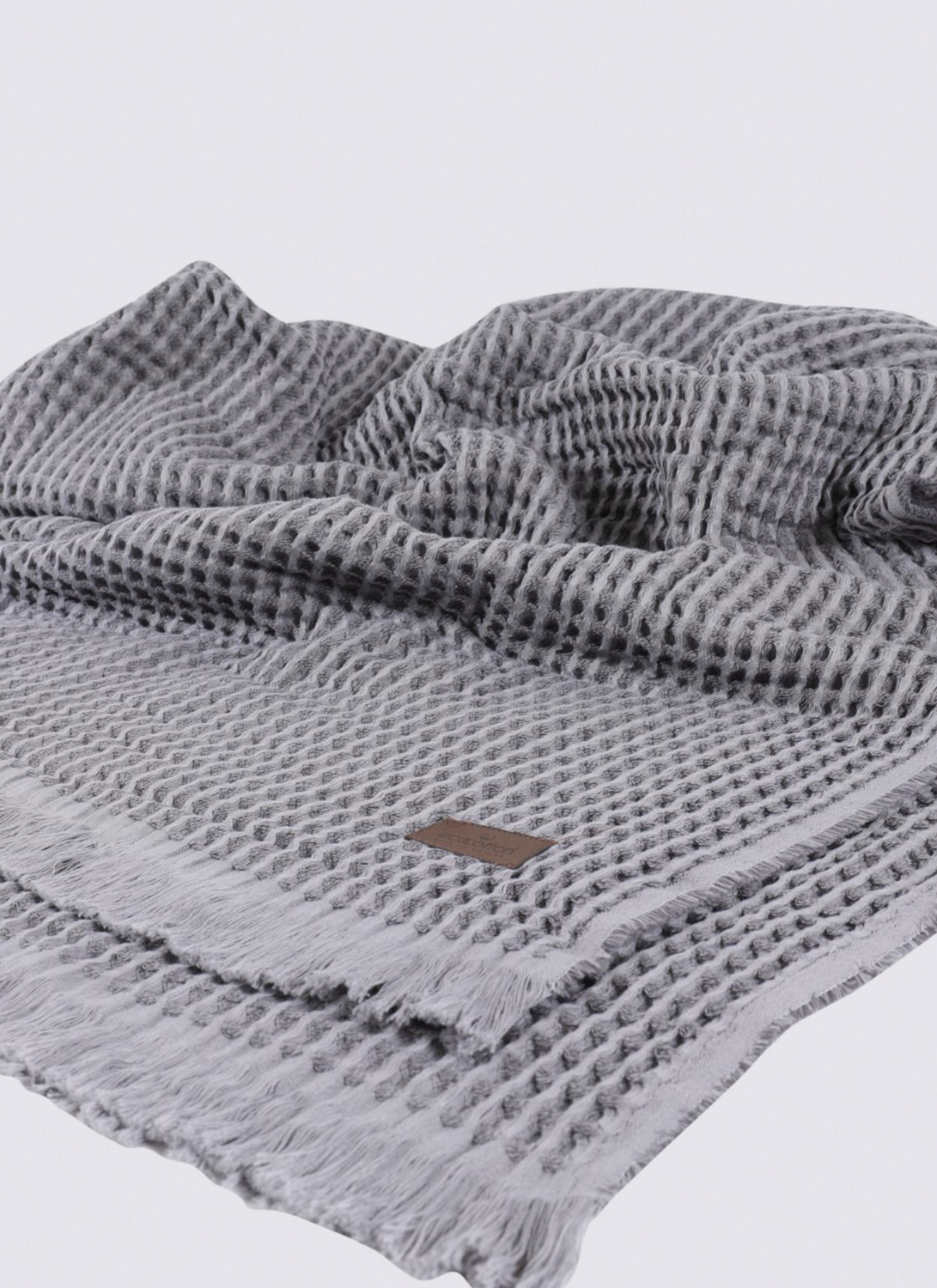 Ecocotton Seren Two Person Pique Cover 100% Organic Cotton Melange Anthracite 220x240 Cm