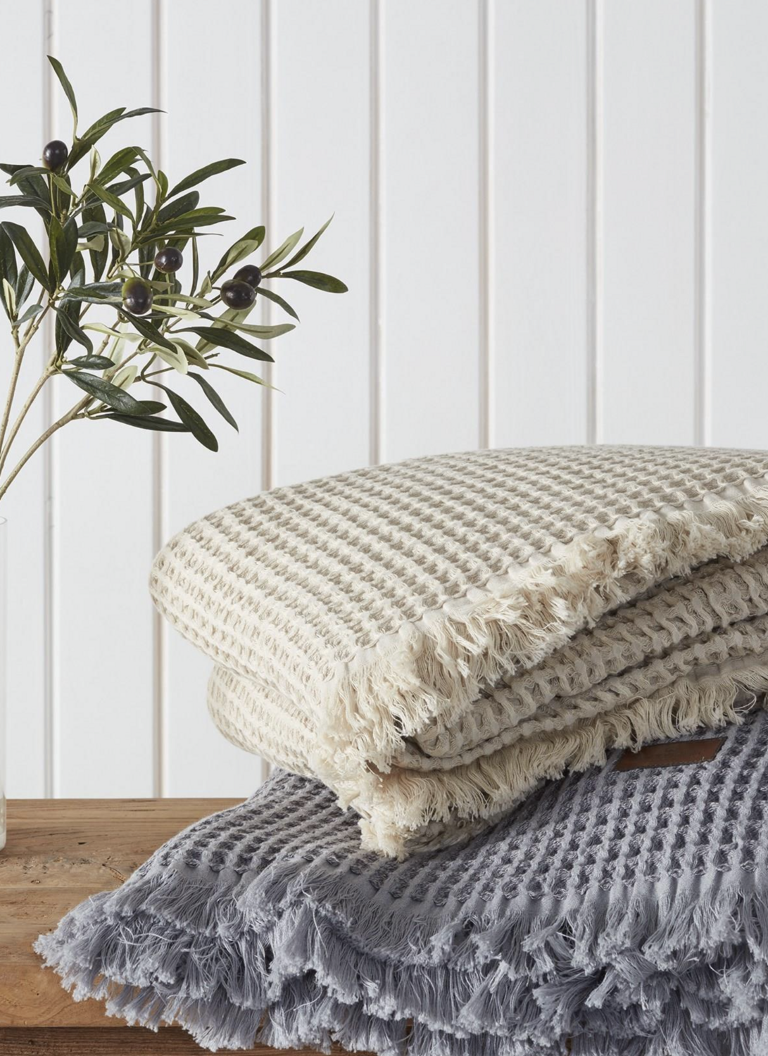 Ecocotton Seren Two Person Pique Cover 100% Organic Cotton Melange Beige 220x240 Cm