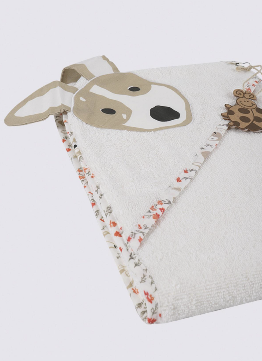 Ecocotton Dagi 4 Piece Baby Boy Poncho Set 100% Organic Cotton Embroidered Cream 1-4 Years