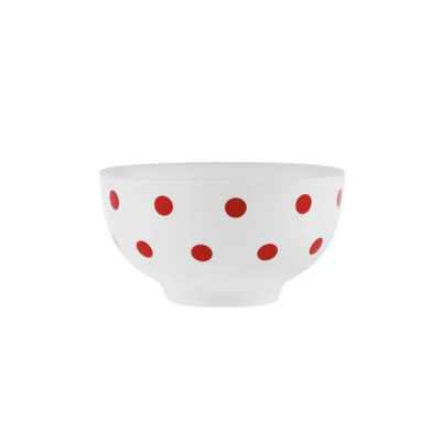 Karaca Polka Dot Porcelain White Snack Holder 11 cm
