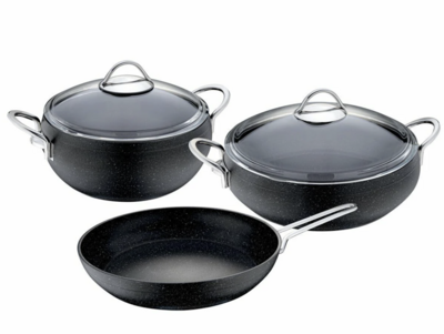 Mars 5 Pcs Granite Pot Set Black