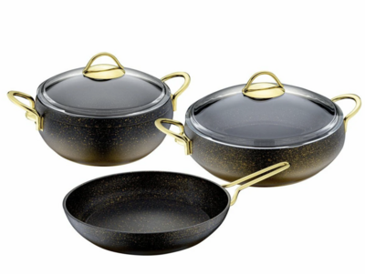 Mars 5 Pcs. Granite Pot Set Gold