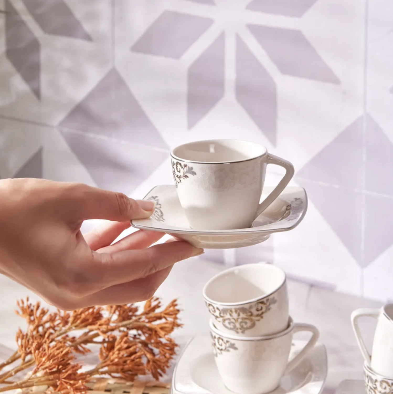 Karaca Nazende Coffee Cup Set for 6