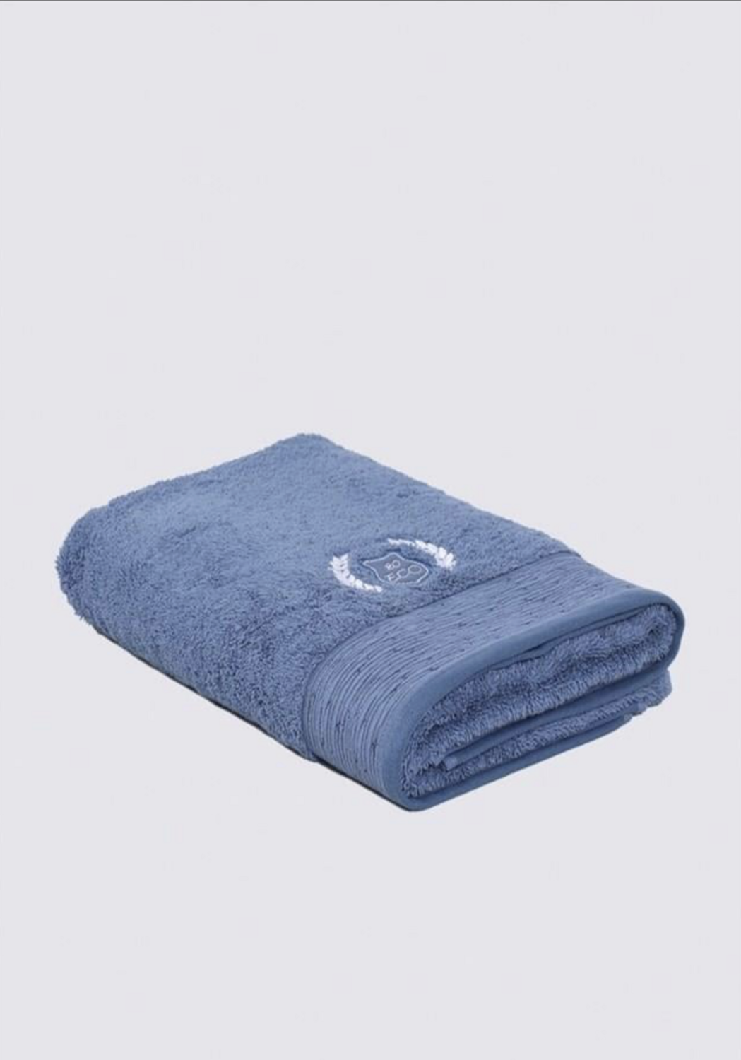 Ecocotton Derin Family Bathrobe Set 100% Organic Cotton Embroidered Beige/Blue - M/L