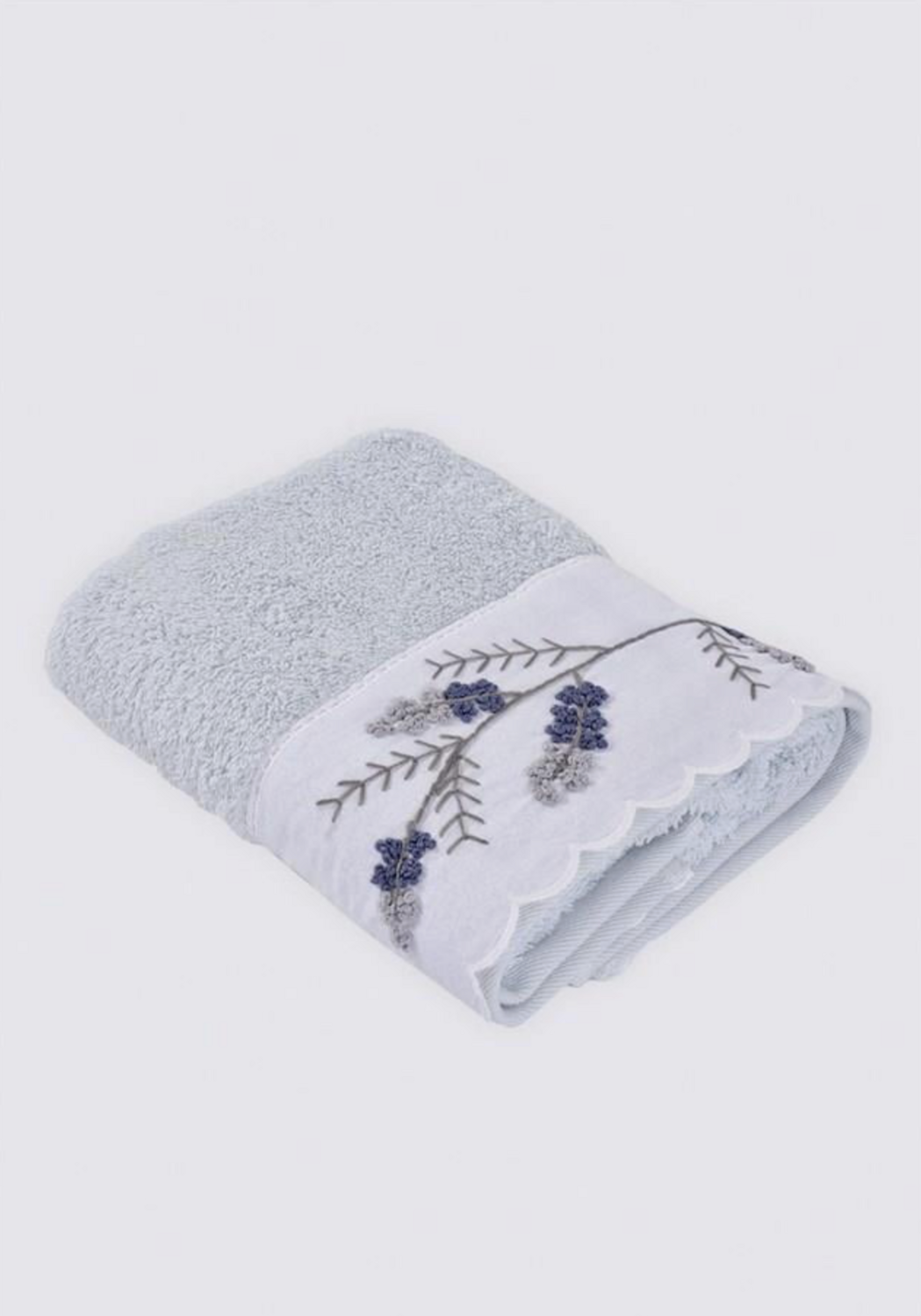 Ecocotton Derin Family Bathrobe Set 100% Organic Cotton Embroidered Beige/Blue - M/L