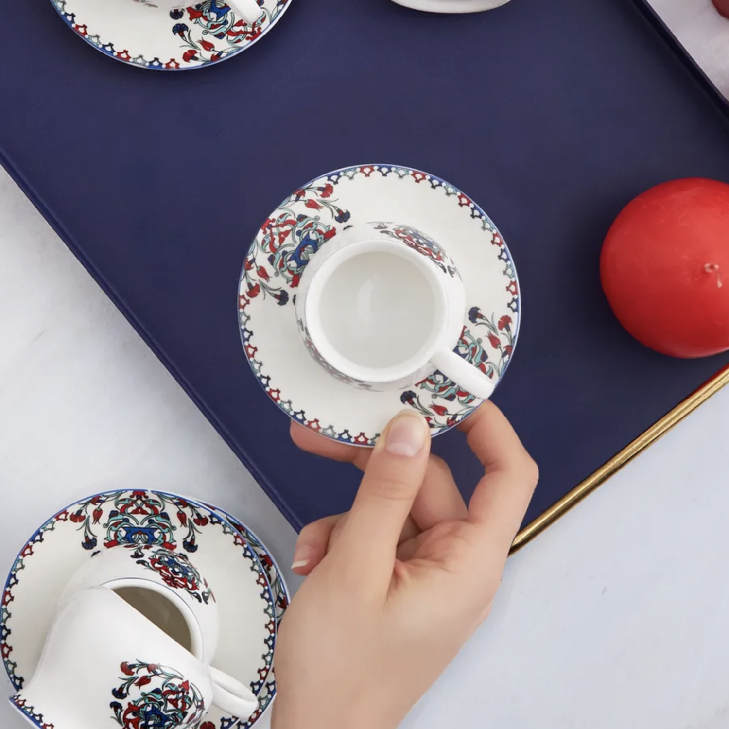 Karaca Hattat 6-person coffee cup set 90 ml
