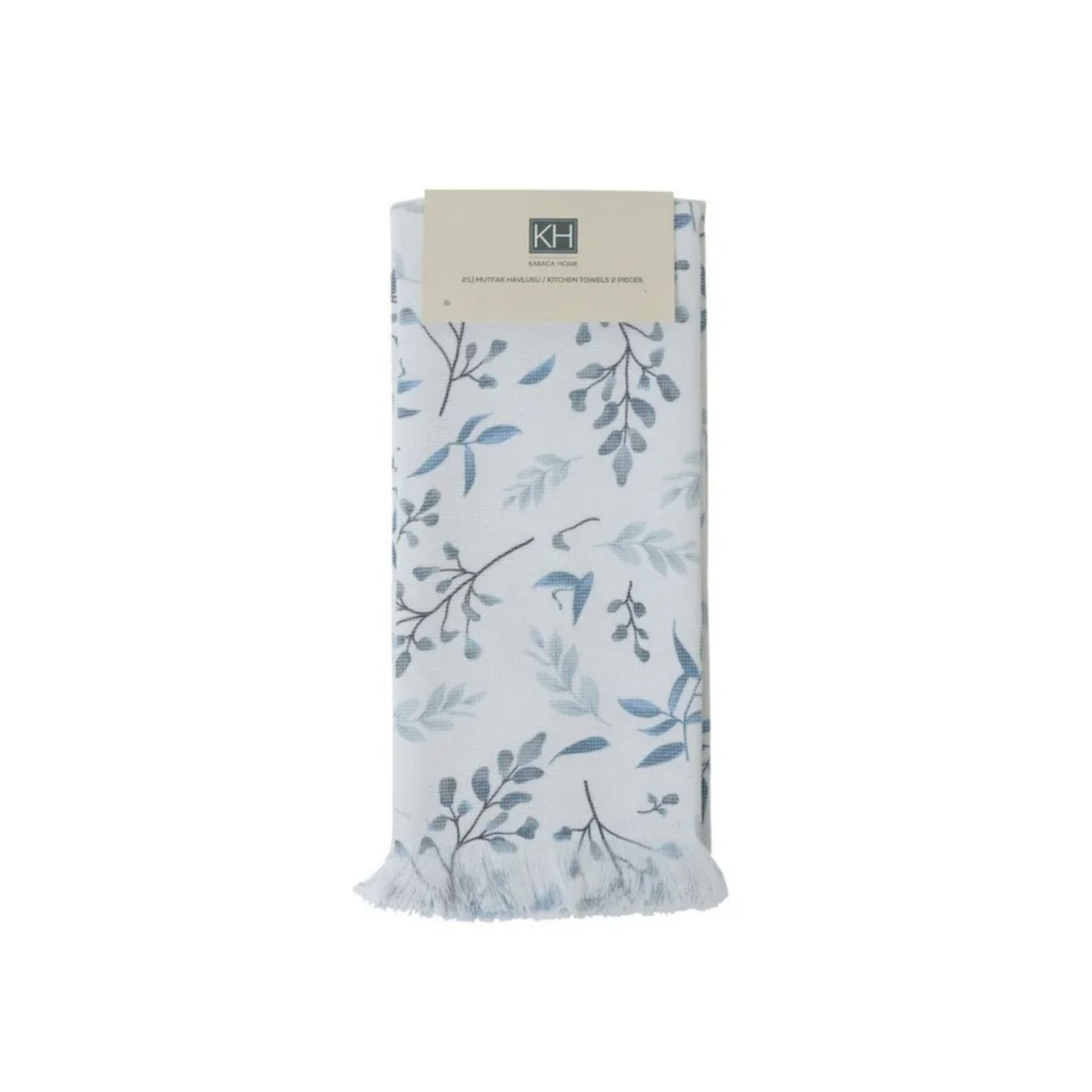 Karaca Home Garden Blue 100% Cotton Kitchen Towel 2 Piece 60x40 cm