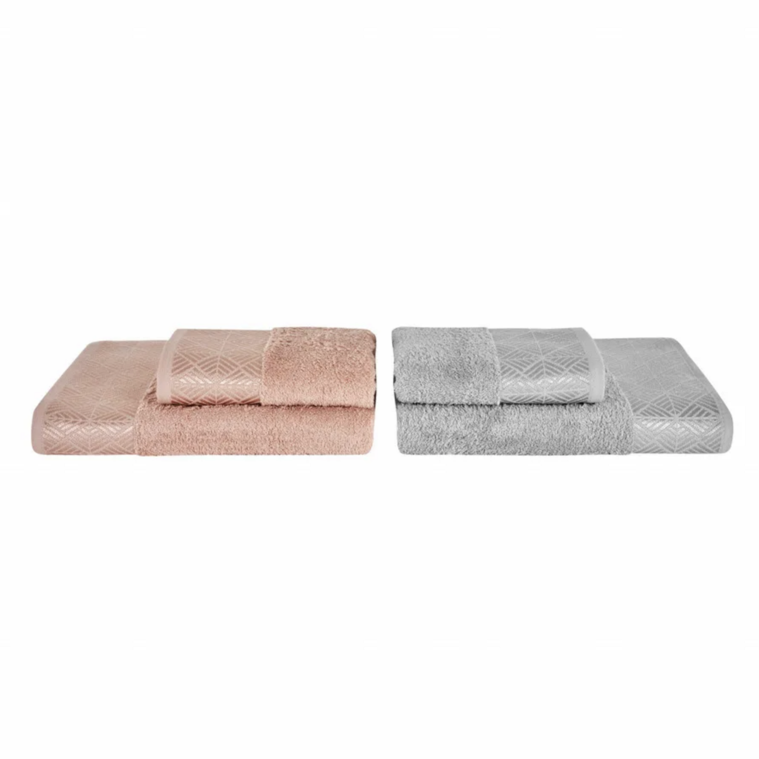 Karaca Home Lucia Bad-/handdoekset, 4-delig, Blush Grijs