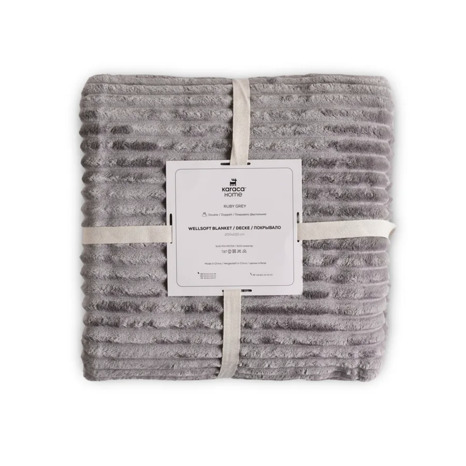 Karaca Ruby Stripe Wellsoft Deken, Grijs