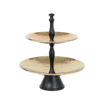 Karaca Home Marokkaans 2-Laags Serveerrek Goud 25,5 x 30 cm
