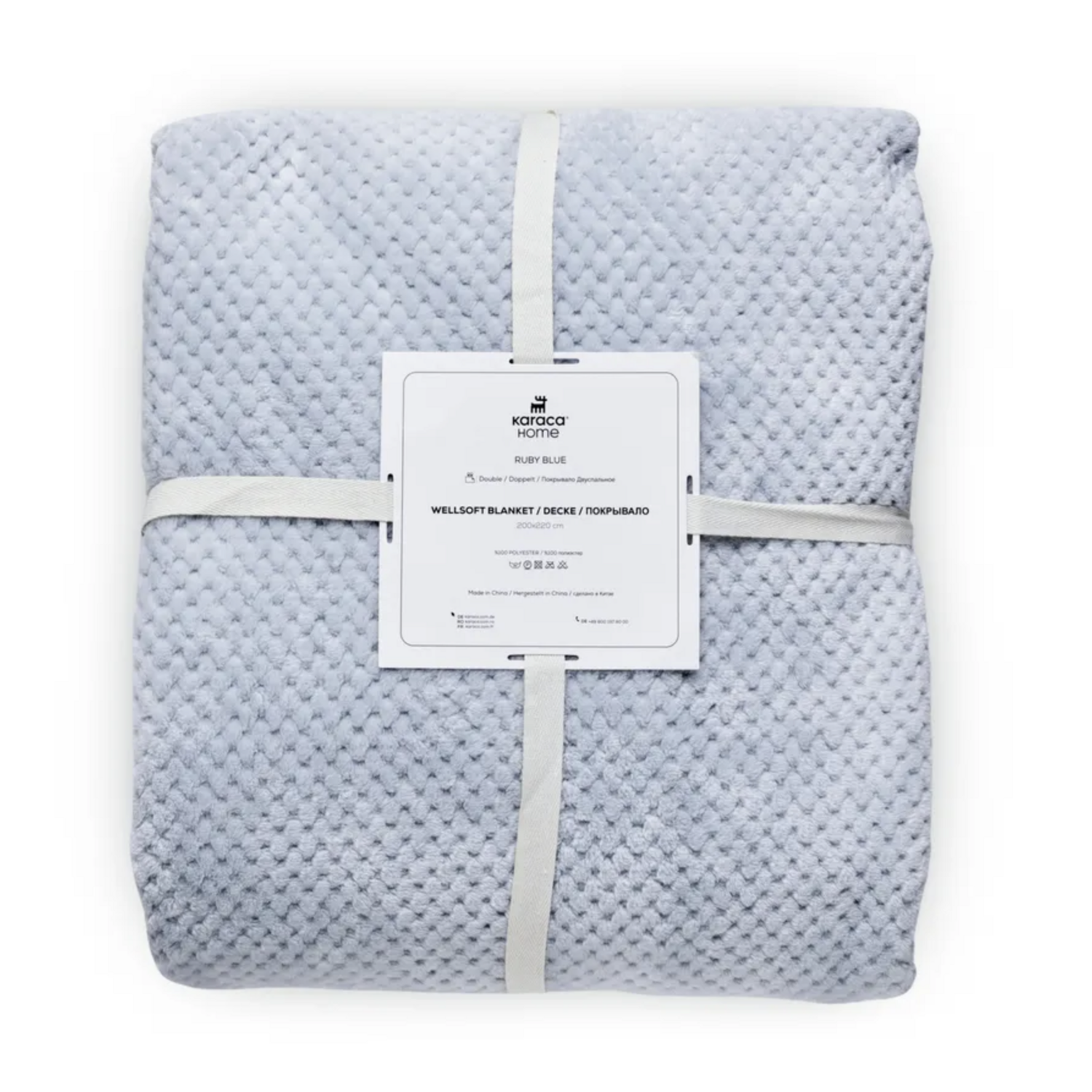 Karaca Pearl Baby Fleece Wellsoft Double Blanket, Blue