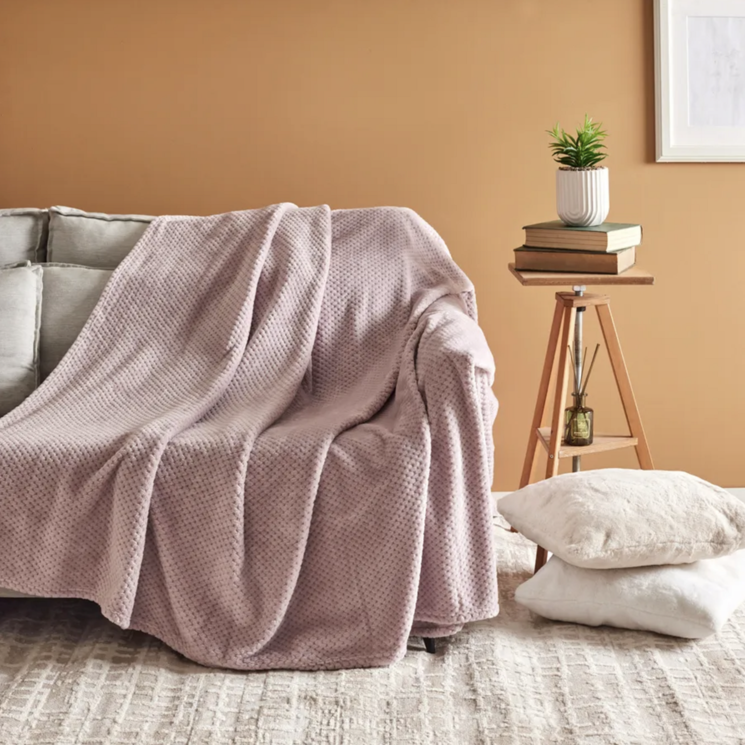 Karaca Pearl Baby Fleece Wellsoft Double Blanket, Violet
