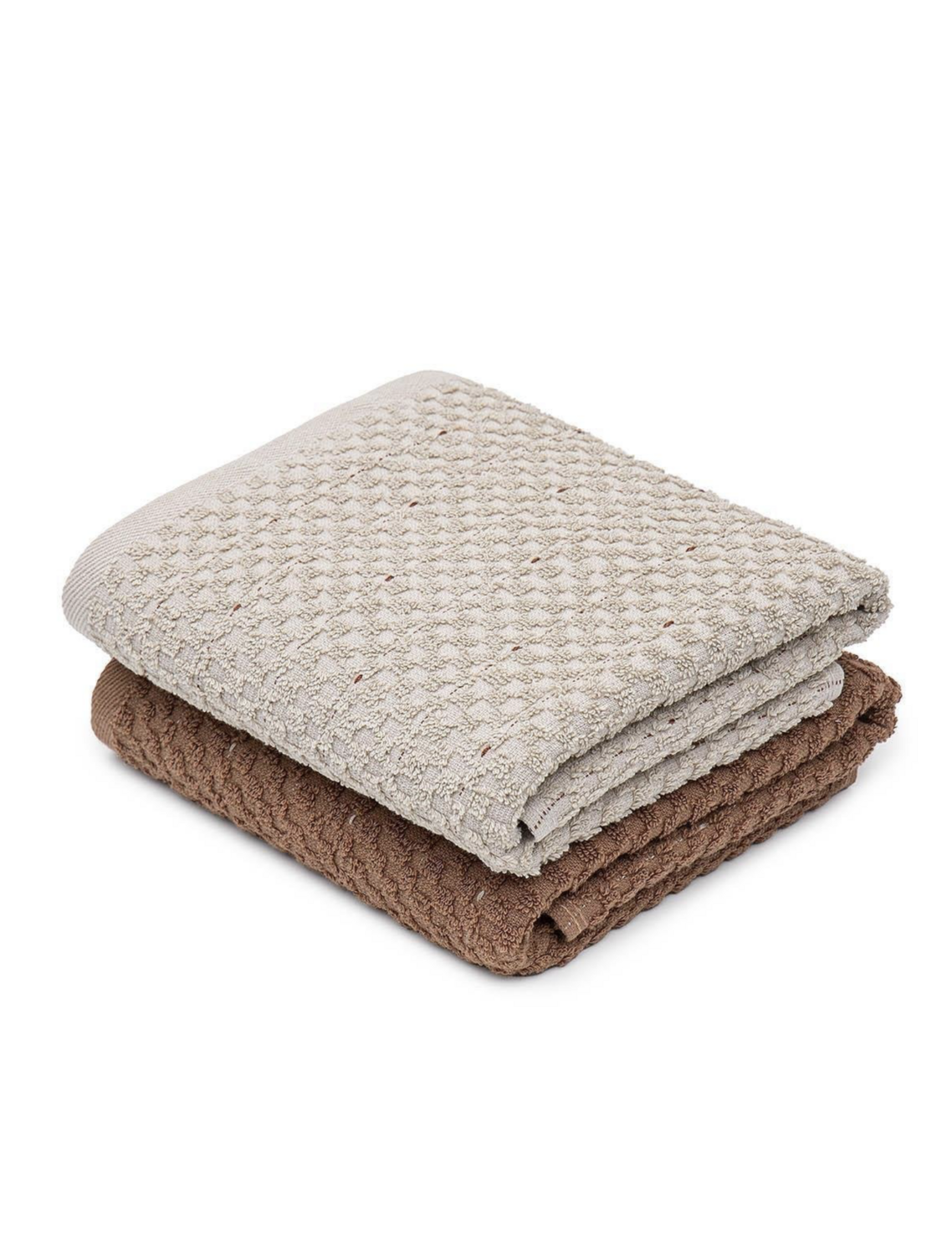 Green Black Parla 2-Piece Kitchen Towel 100% Cotton Beige-Brown 50x70cm