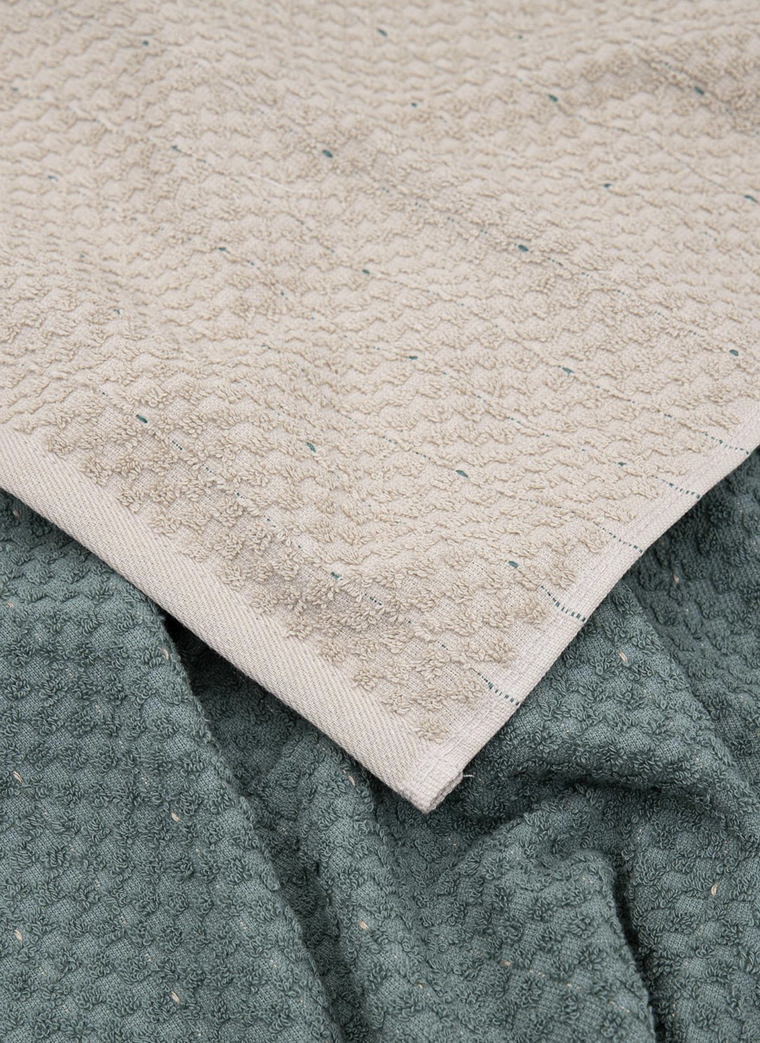 Green Black Parla 2 Piece Kitchen Towel 100% Cotton Beige-Green 50X70 Cm