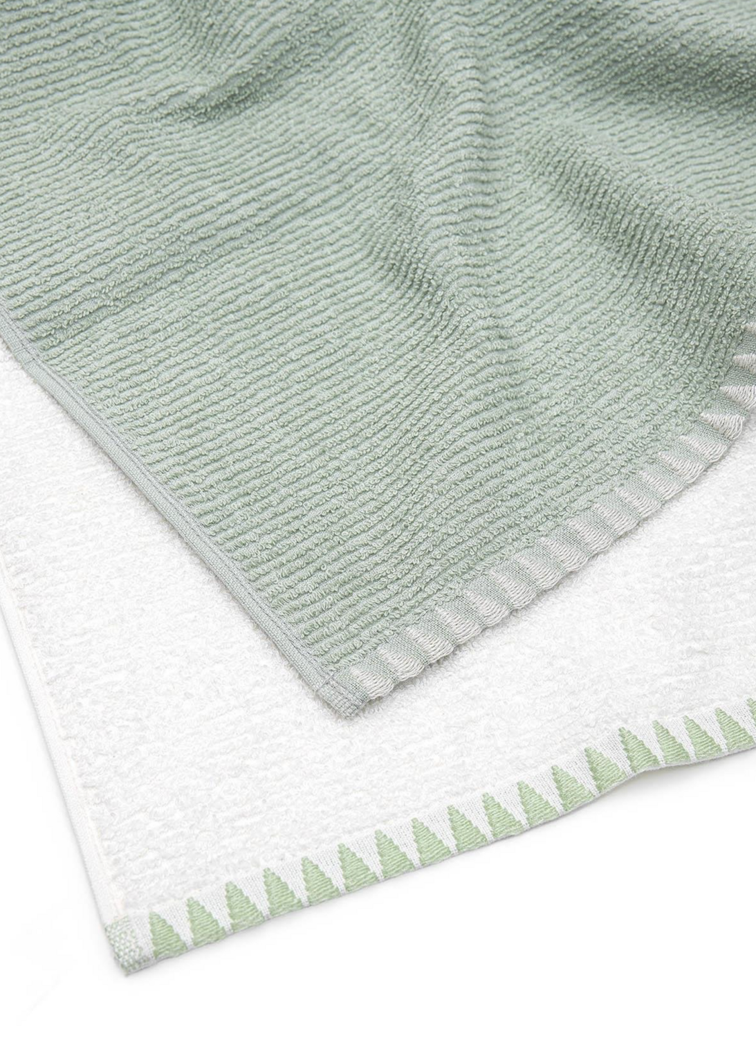 Green Black Vera 2-Piece Kitchen Towel 100% Cotton Cream-Mint 50X70cm