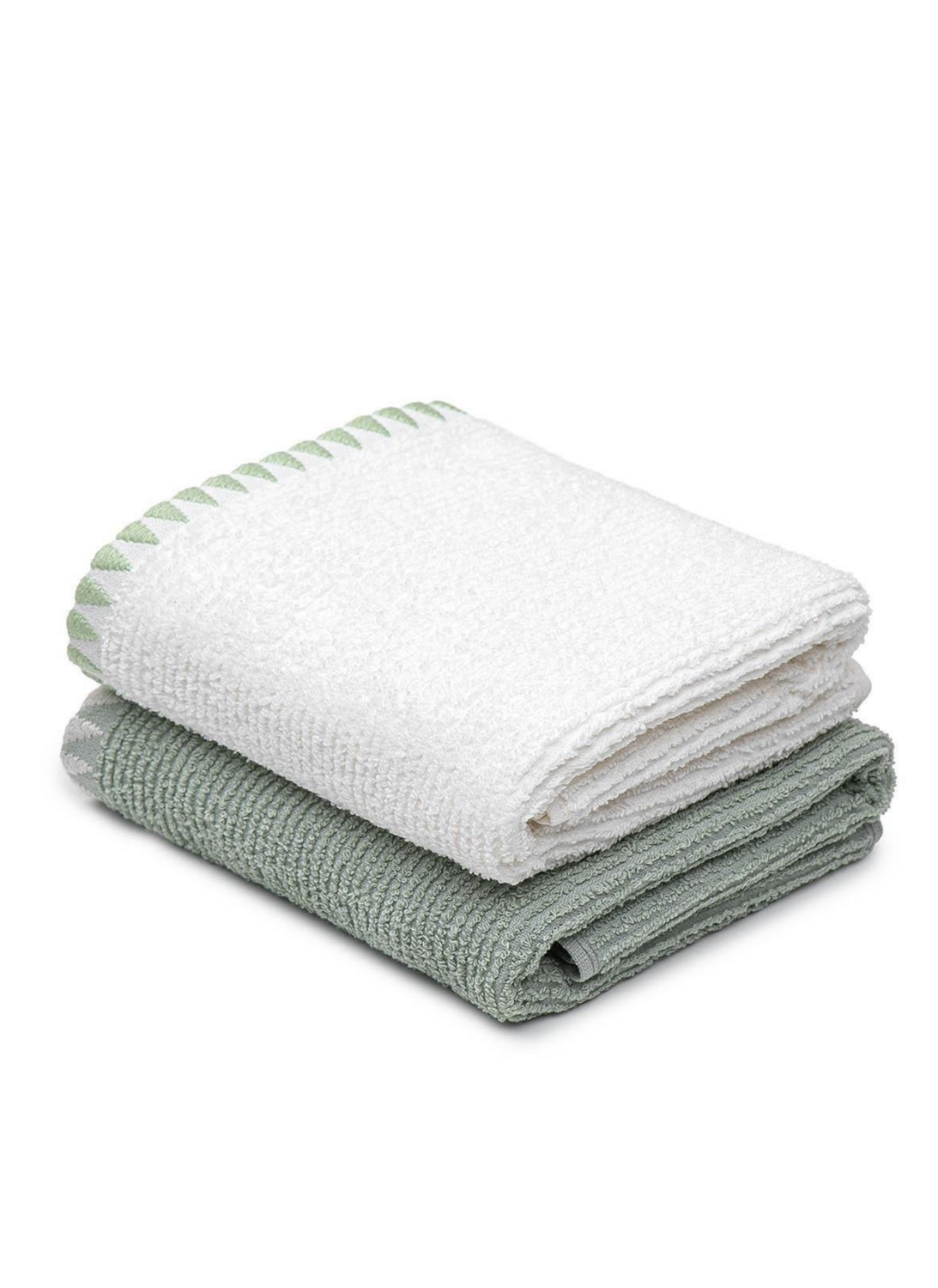 Green Black Vera 2-Piece Kitchen Towel 100% Cotton Cream-Mint 50X70cm