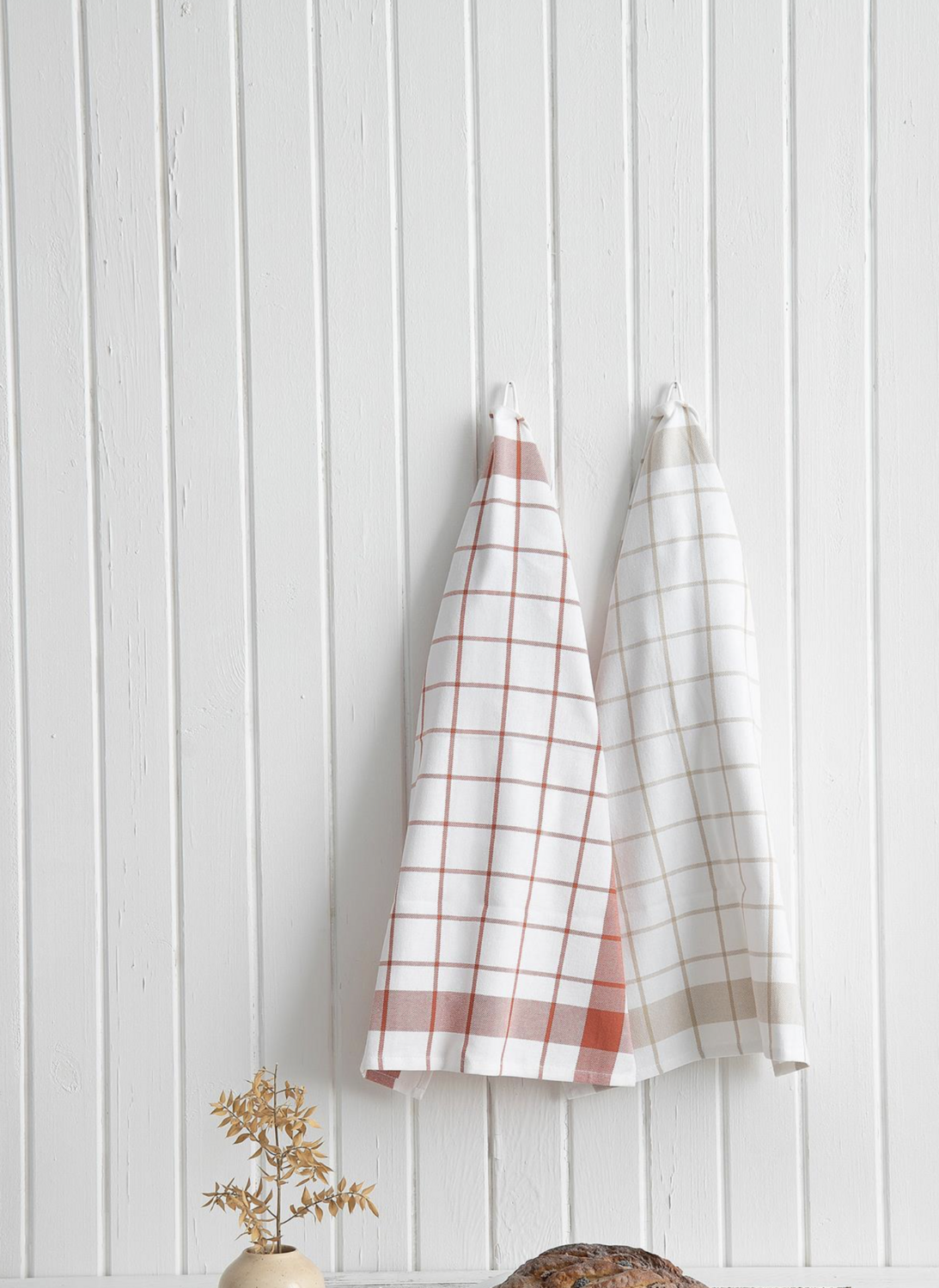 Green Black Esila 2-Piece Drying Cloth 100% Cotton Special Woven Beige-Terra 45X65 Cm
