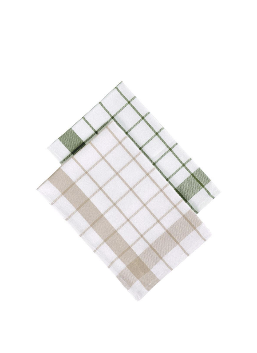 Green Black Esila 2-Piece Drying Cloth 100% Cotton Special Woven Beige-Green 45X65 Cm