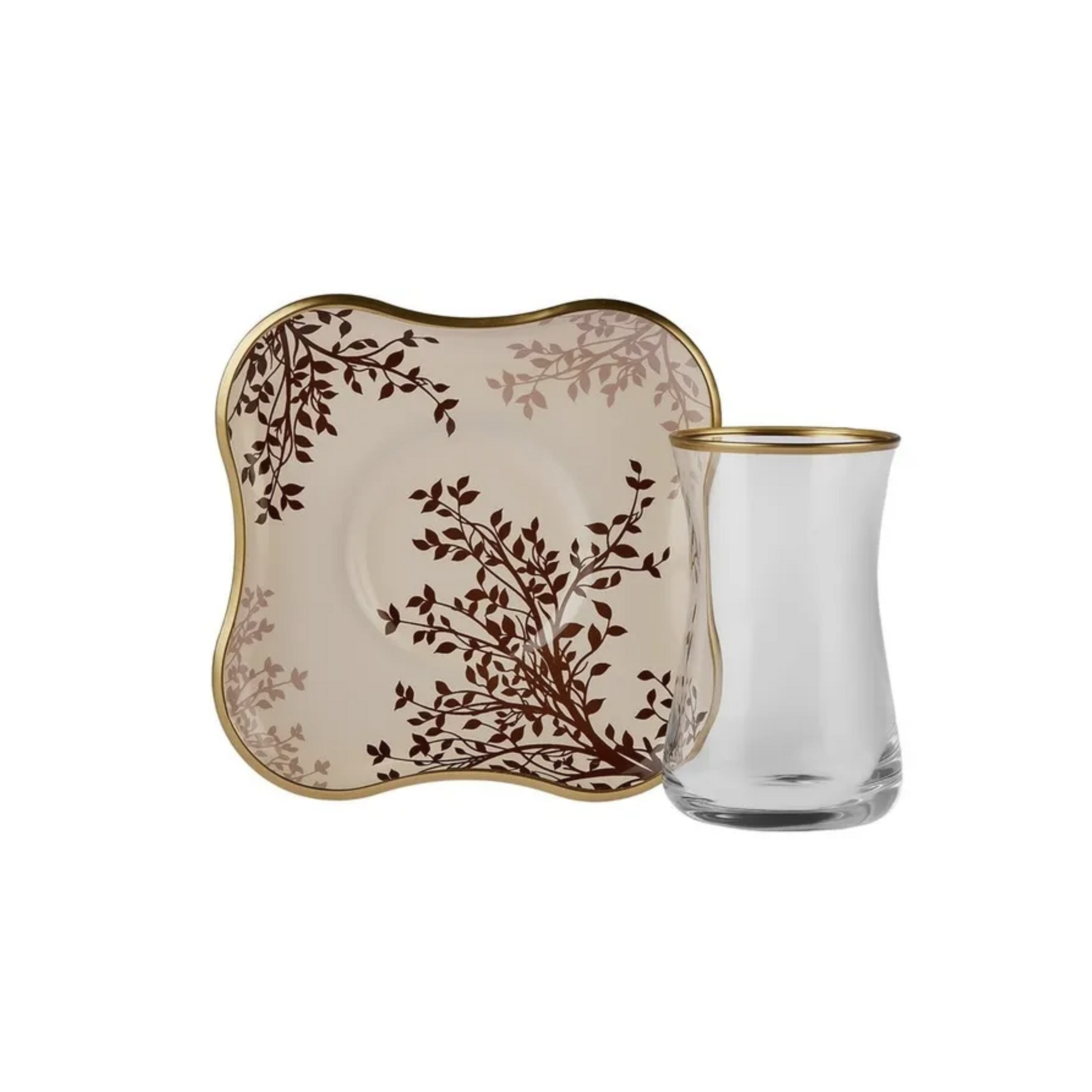 Karaca leaf Thee Set voor 6 Personen, 12 Stuks