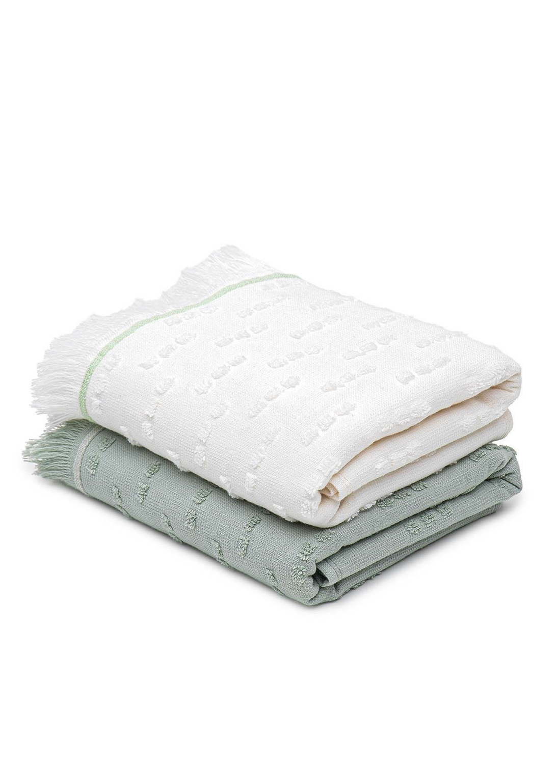 Green Black Pera 2-Piece Kitchen Towel 100% Cotton Cream-Mint 50X70 Cm