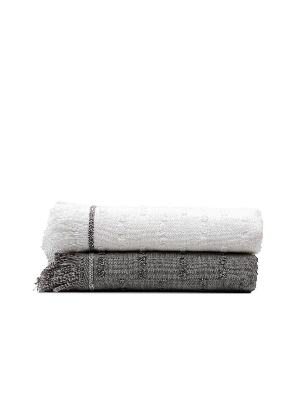 Green Black Pera 2-Piece Kitchen Towel 100% Cotton Cream-Anthracite 50X70 Cm