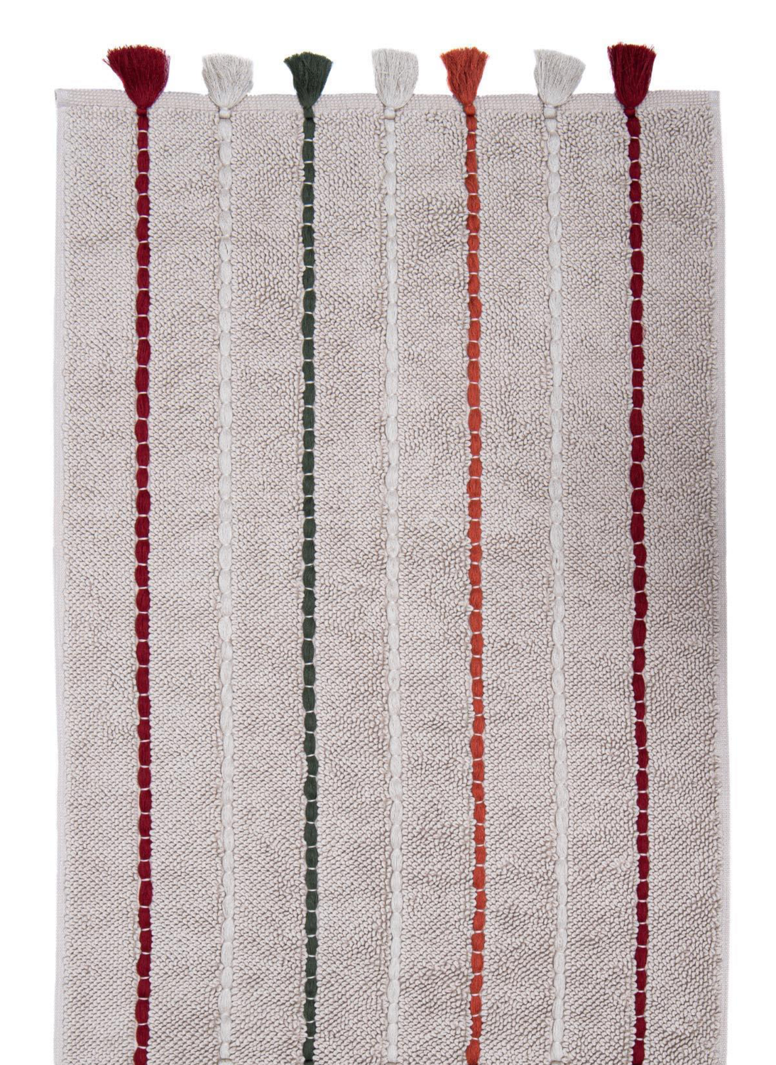 Ecocotton Katari Bath Mat 100% Cotton Hand Embroidered Beige 50x80 Cm