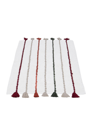 Ecocotton Katari Bath Mat 100% Cotton Hand Embroidered Cream 50x80 Cm
