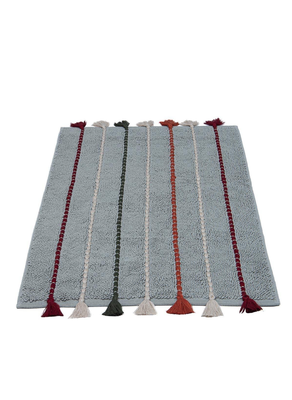 Ecocotton Katari Bath Mat 100% Cotton Hand Embroidered Green 50x80 Cm