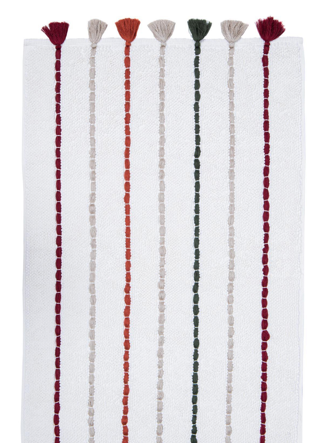 Ecocotton Katari Bath Mat 100% Cotton Hand Embroidered Cream 50x80 Cm