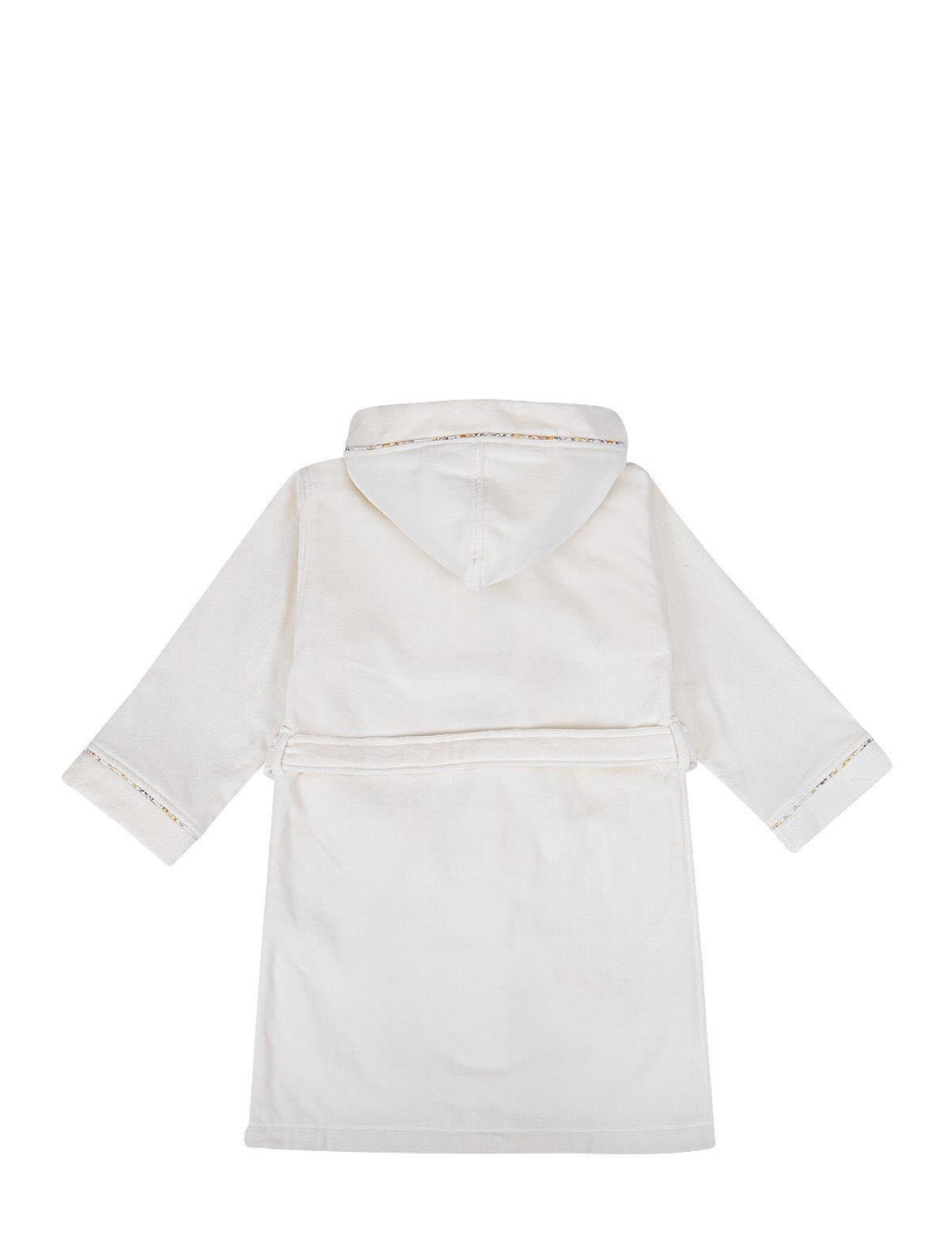 Ecocotton Nina Girl&#39;s Bathrobe 100% Organic Cotton Embroidered Cream-Yellow