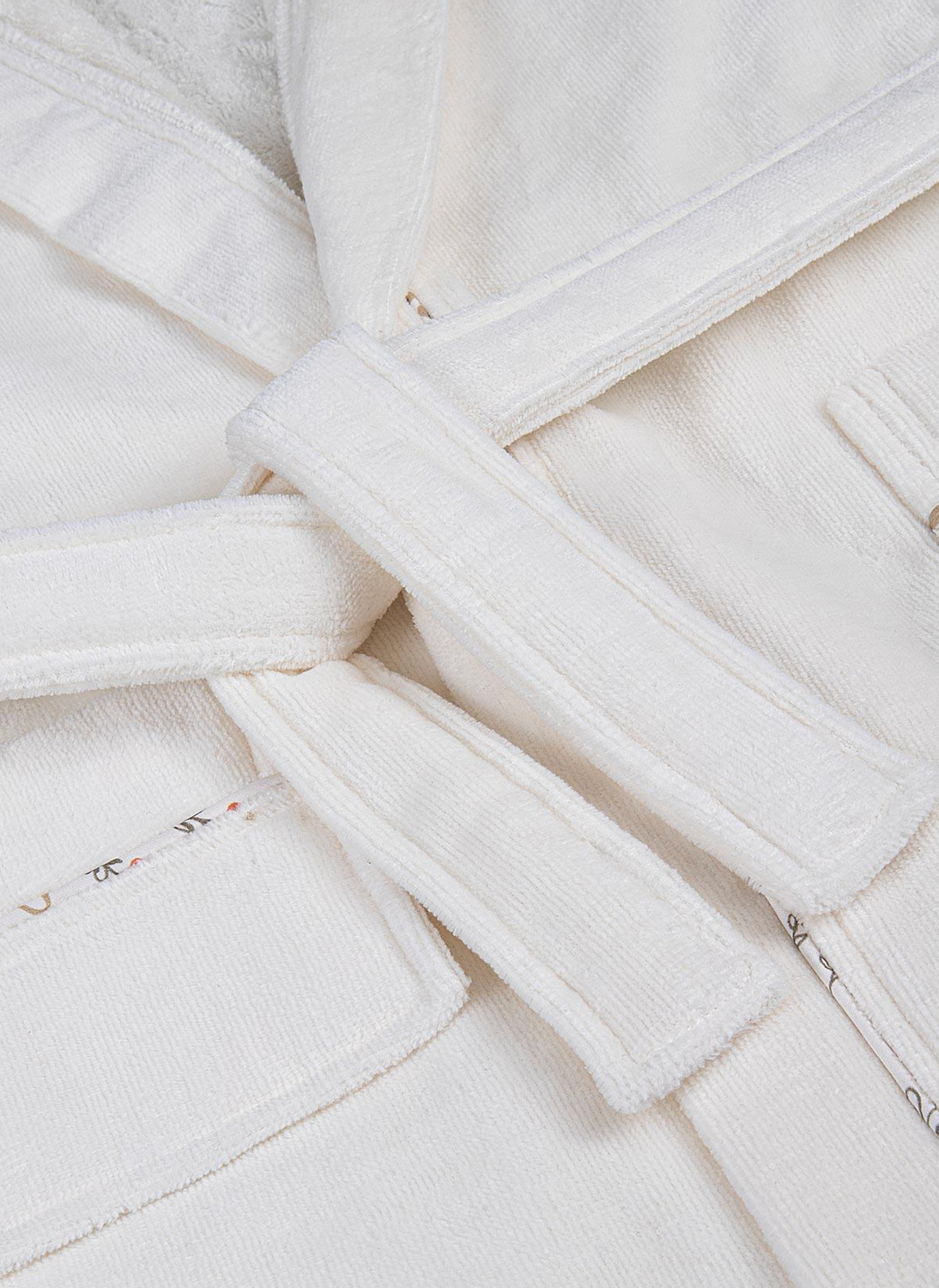 Ecocotton Dagi Boy&#39;s Bathrobe 100% Organic Cotton Embroidered Cream