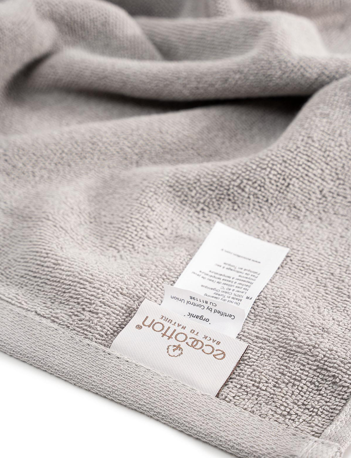 Ecocotton Arven Men&#39;s 2-Piece Towel Set 100% Organic Cotton Bordered Gray 50x90 + 80x150 Cm Gray 2-Piece Set
