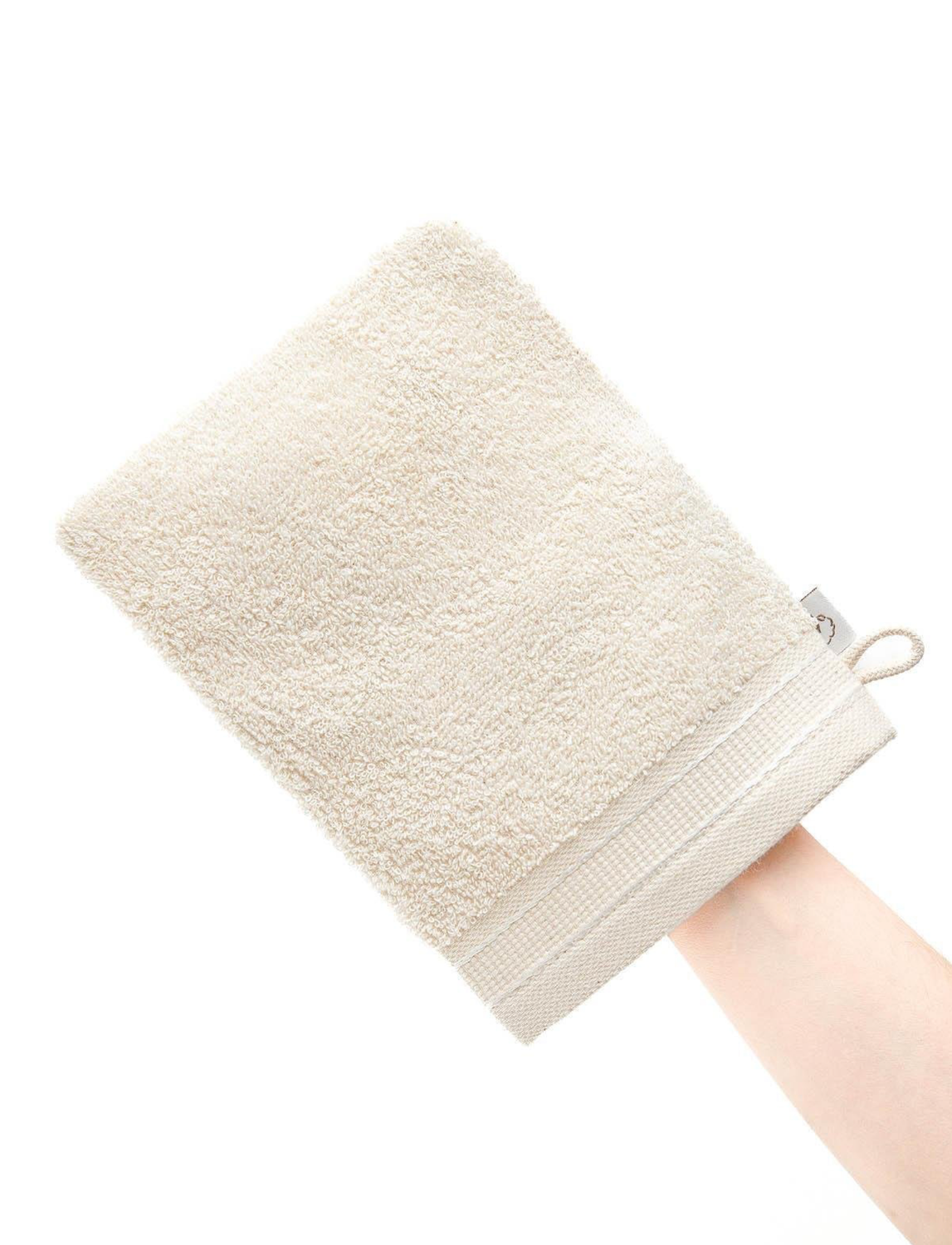 Ecocotton Washcloth 100% Cotton Set of 2 Striped-Close Edge Cream 15x20 cm