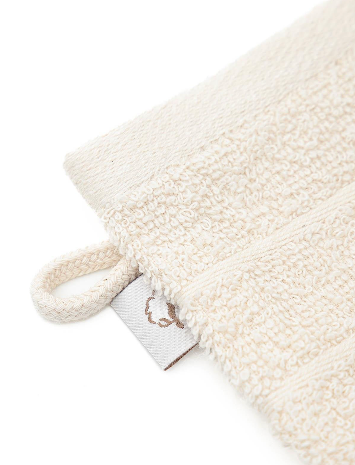 Ecocotton Washcloth 100% Cotton Set of 2 Striped-Close Edge Cream 15x20 cm