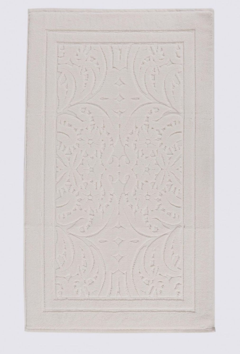 Green black Elenora Badmat 100% Katoen Gekamd Jacquard Crème 50x80 cm