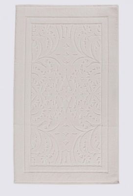 Green black Elenora Badmat 100% Katoen Gekamd Jacquard Crème 50x80 cm