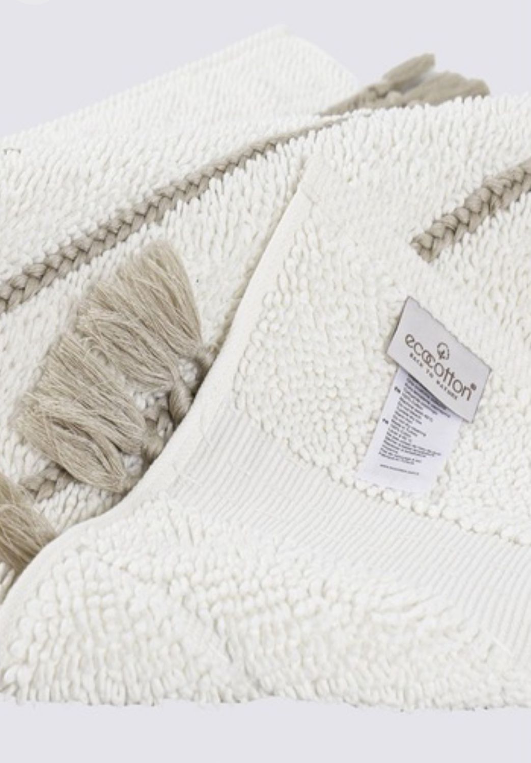 Ecocotton Karnella Badmat 100% Katoen Crème 60x100 Cm