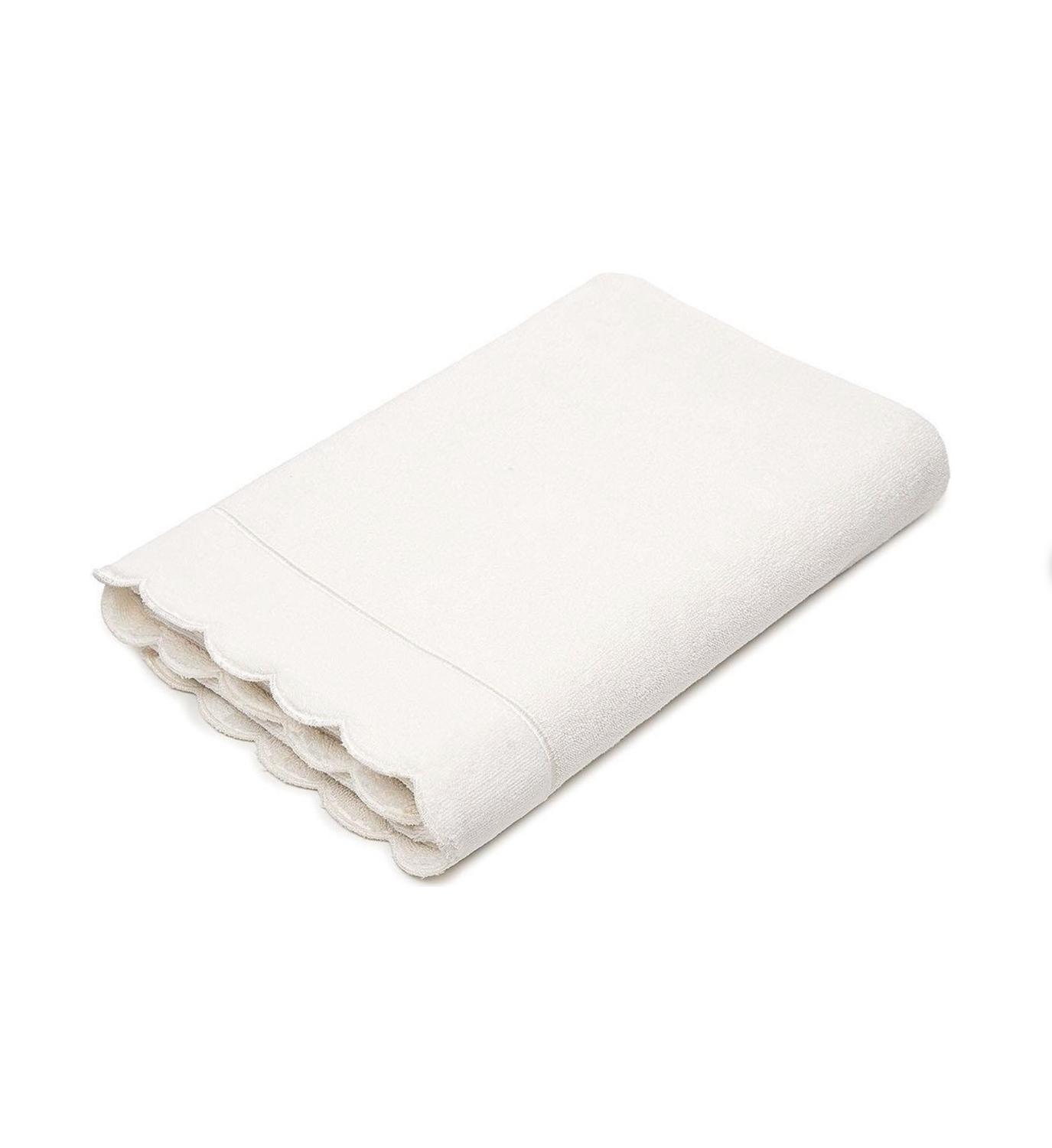 Ecocotton Arven 2-delige handdoeken Set 100% biologisch katoen met golfranden crème 50x90 + 80x150 Cm Set van 2
