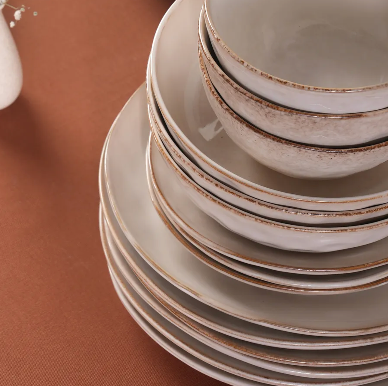 Karaca Aria Beige Reactive Dinner Set 6 Person, 24 pieces