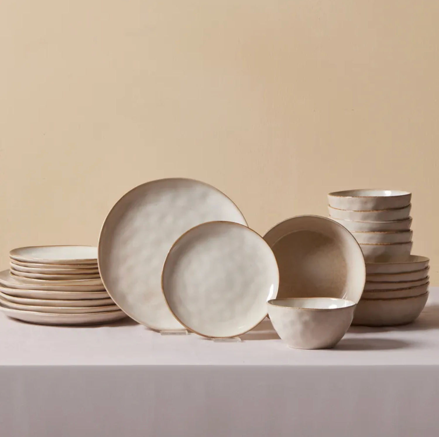 Karaca Aria Beige Reactive Dinner Set 6 Person, 24 pieces