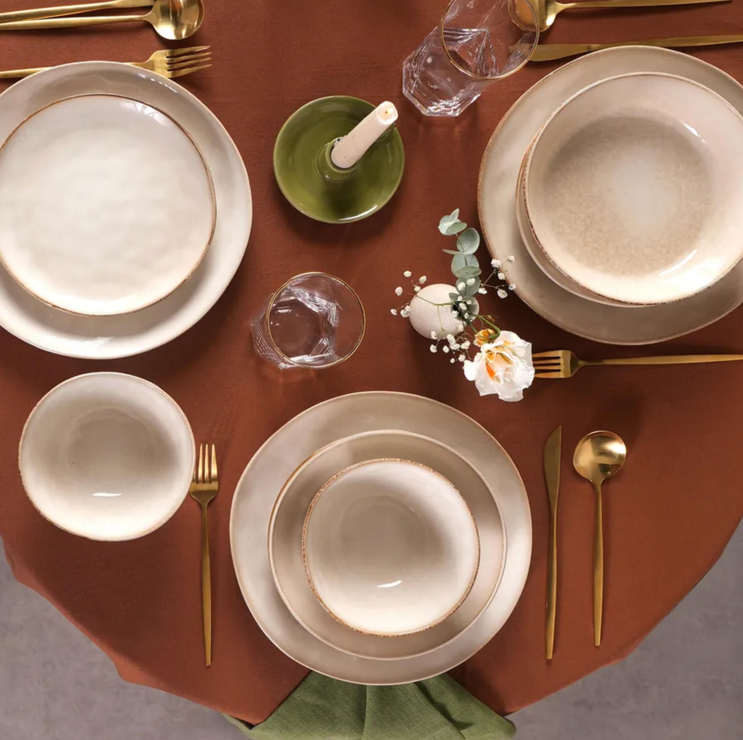 Karaca Aria Beige Reactive Dinner Set 6 Person, 24 pieces
