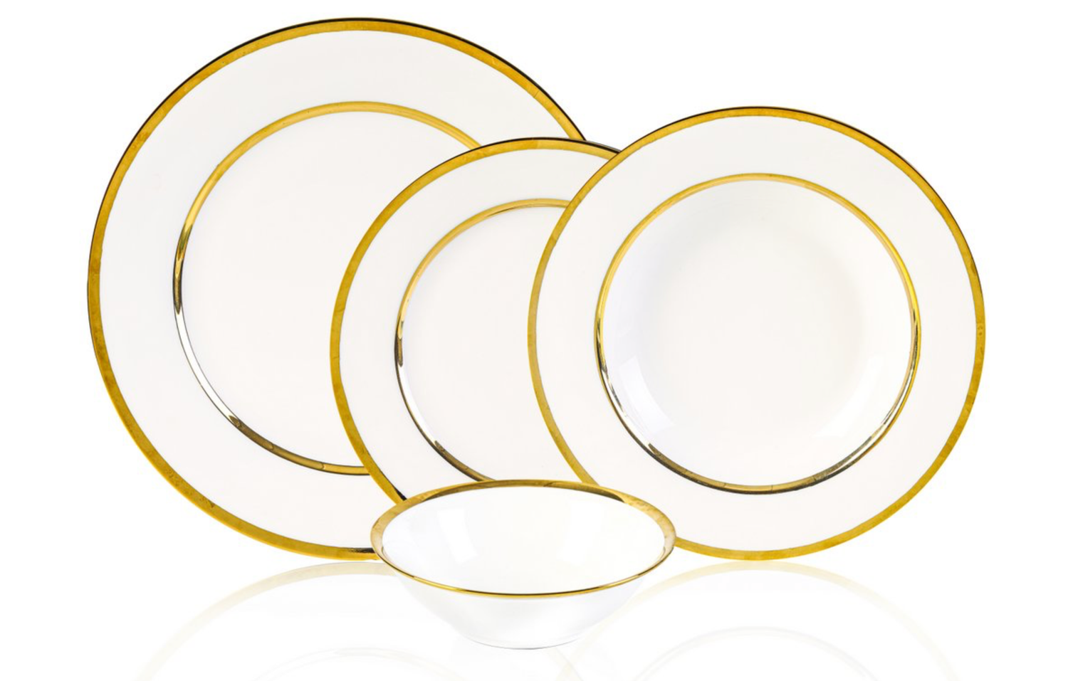 Bambum Vibe 24 Piece Porcelain Dinner Set Gold Patterned