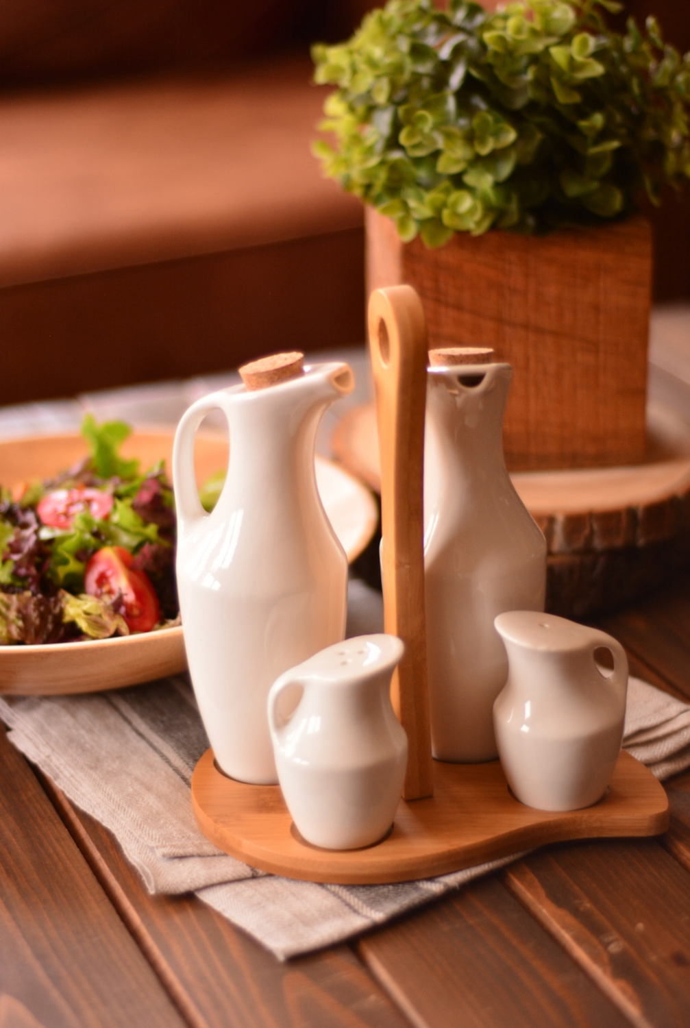 Bambum Tile Oil Holder Vinegar Holder Salt and Pepper Shaker