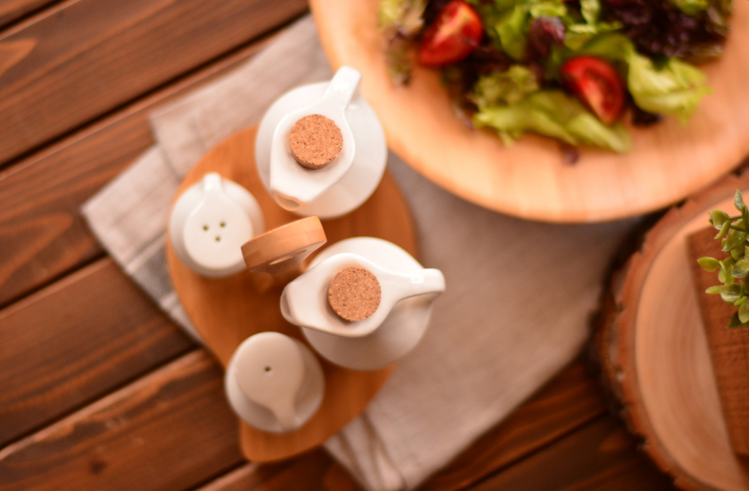 Bambum Tile Oil Holder Vinegar Holder Salt and Pepper Shaker