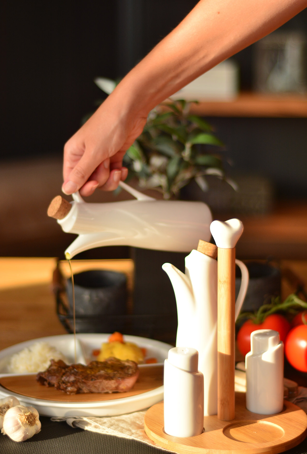 Bambum Perdio Oil and Vinegar Holder Salt and Pepper Shaker