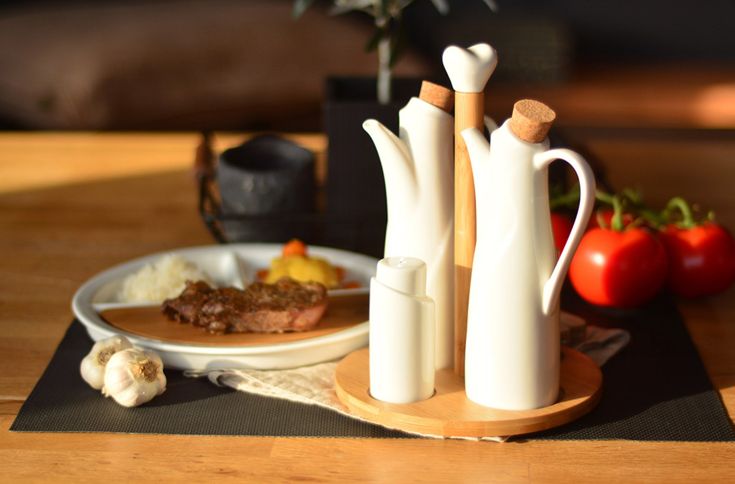 Bambum Perdio Oil and Vinegar Holder Salt and Pepper Shaker