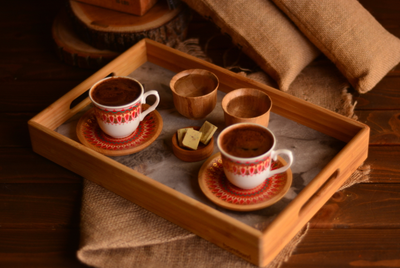 Bambum Marbella Marble Patterned Tray Brown Small